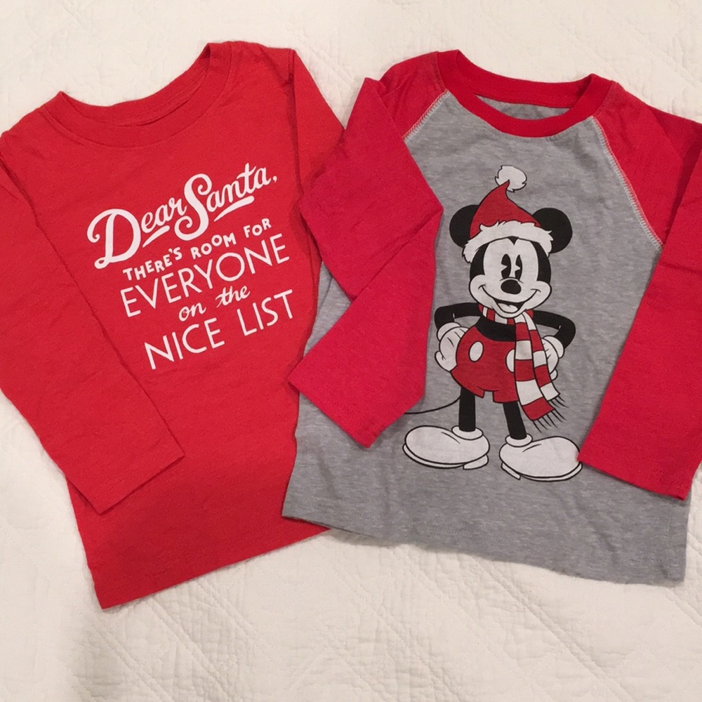 Toddler Christmas Themed Shirts Bundle of 2